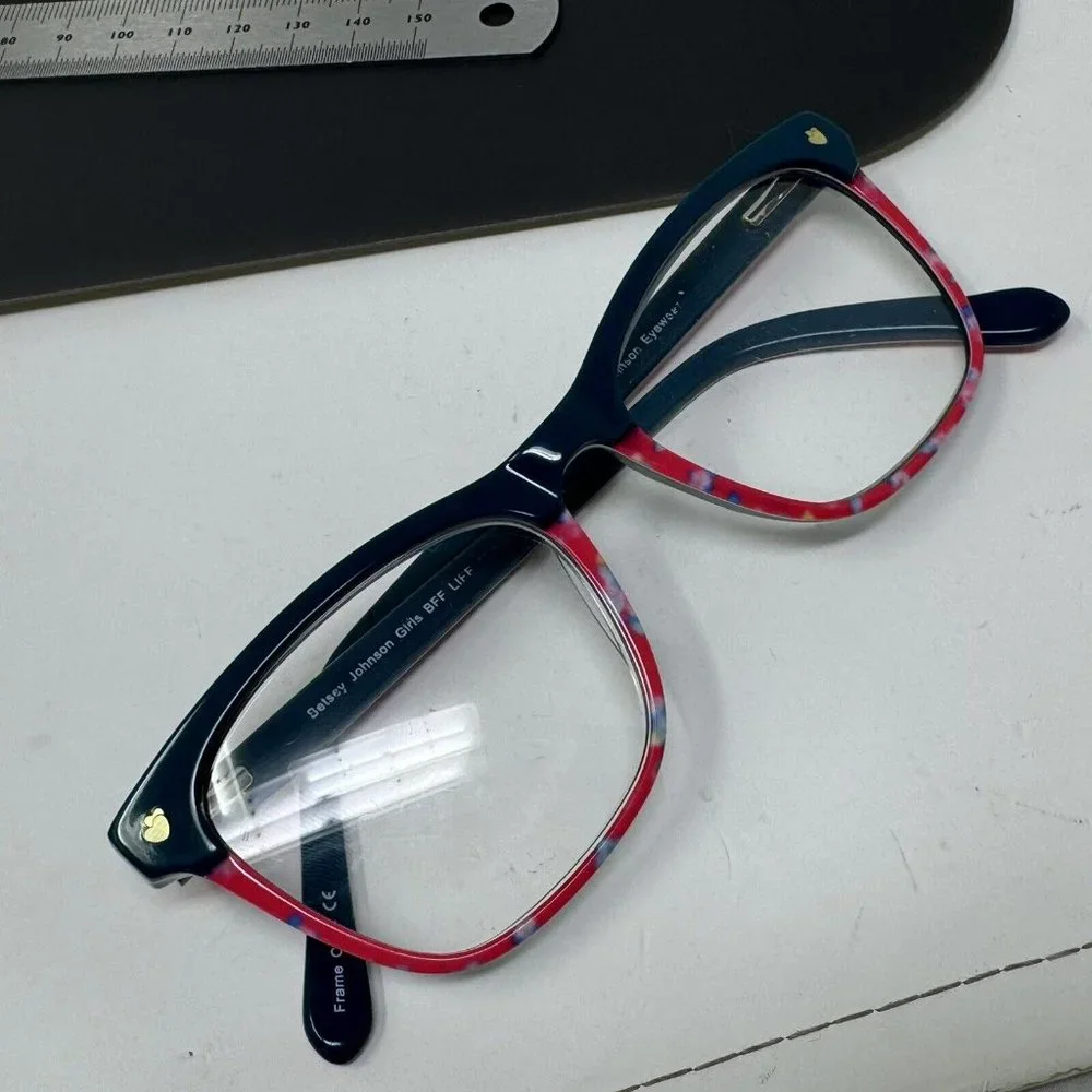 Betsey Johnson Eyeglasses Girls Bff Life 49-16-130 Teal Pink Eyeglasses Frame